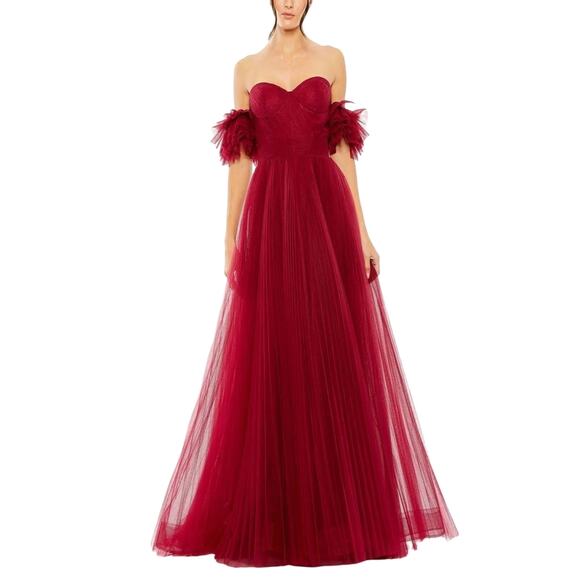 Mac Duggal 20517 Ruffle Sweetheart A-Line Gown, Size 4, New with Tag MSRP $798 - Picture 1 of 11